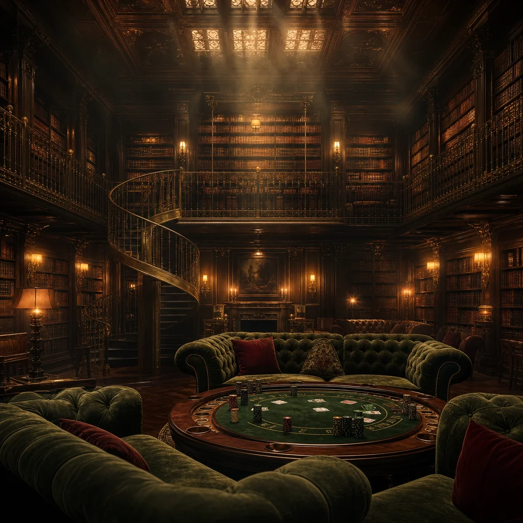 Velvet VIP lounge with amber lighting and brass details